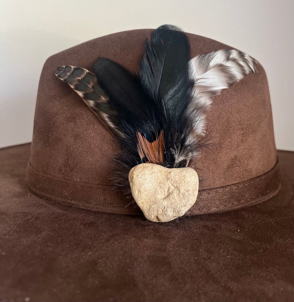 Heart Rock Hat Pin