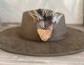 Heart Rock Feather Hat Pin