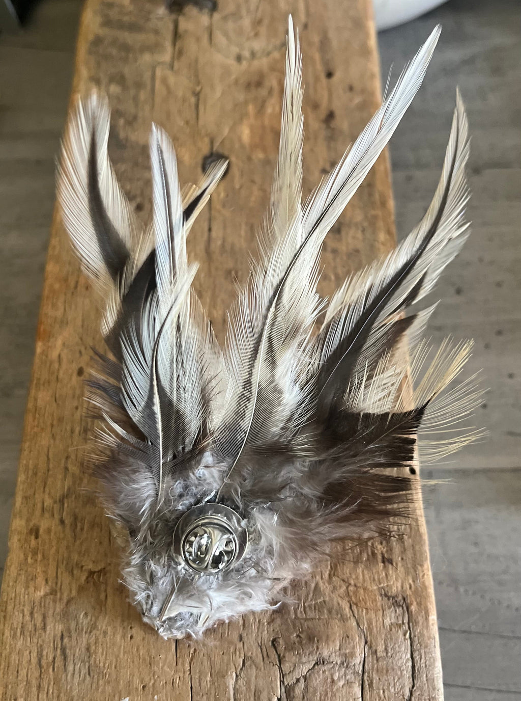 Heart Rock Feather Hat Pin