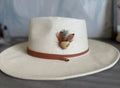 Heart Rock Feather Hat Pin